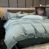 High-end all-cotton 160-count long-staple cotton four-piece set, pure cotton simple 100-color plain quilt cover, European-style bedding wholesale details Picture